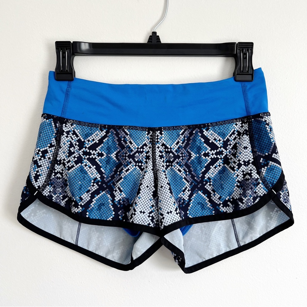 Lululemon Run Speed Short Ziggy Snake Caspian Blue Pipe Dream Size 2